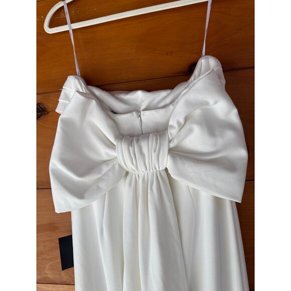 NWT Lulus Fabulous Phenomenon White Strapless Bow Midi Dress Gala Banquet Size M - Picture 5 of 9
